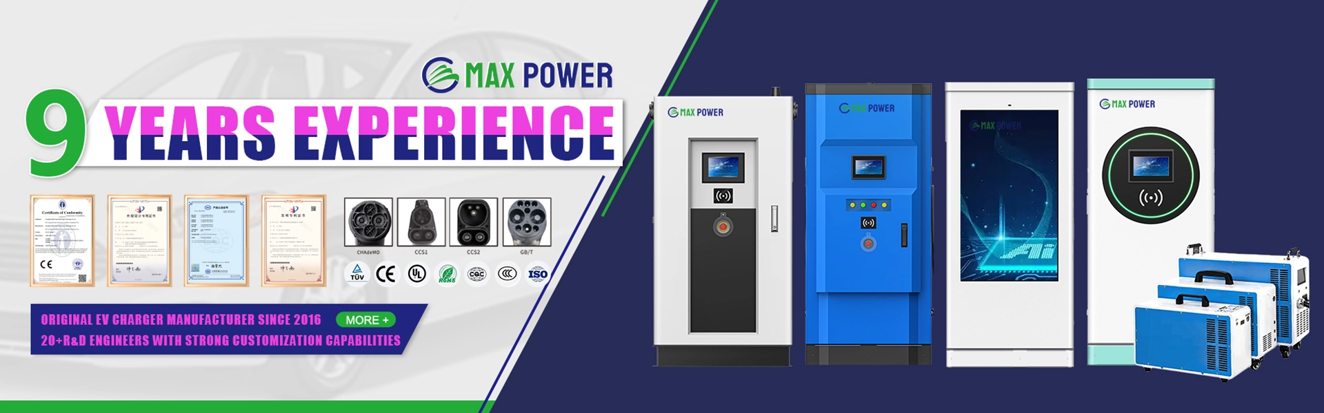 Max Power energiza sua unidade com carregadores EV personalizados